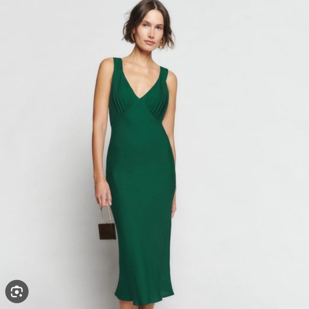 🌙 Reformation Beauden Emerald Green Midi Dress
